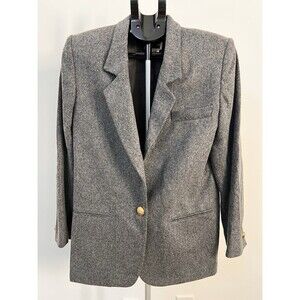Bretton Sport Women’s 100% Wool Charcoal Grey Vintage Blazer Jacket Size 8 EUC